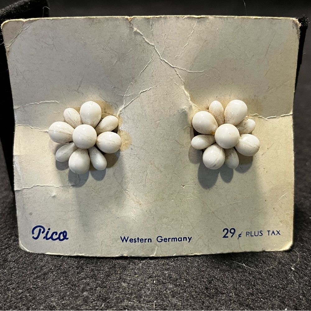 White Floral Earrings